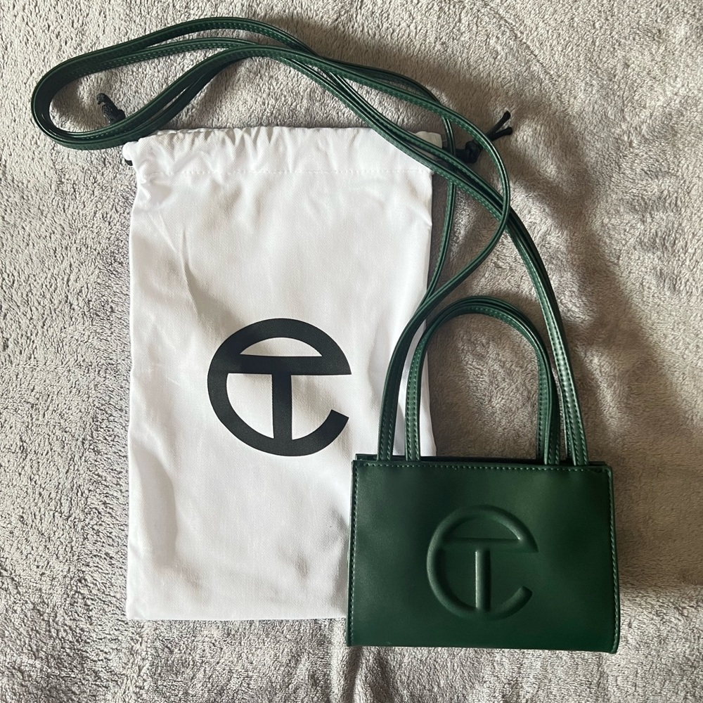 TELFAR green mini shopping bag